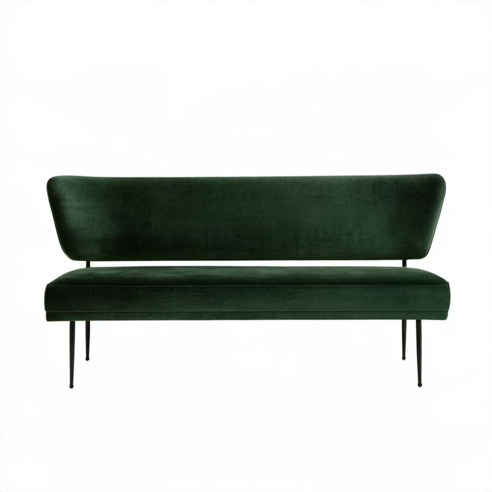 Sofa dwuosobowa zielona z aksamitu poliestrowego 150 x 65 x 82 cm