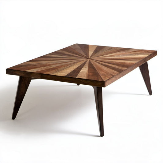 Kwadratowy stolik kawowy brązowy z litego drewna mango 90 x 90 x 40 cm