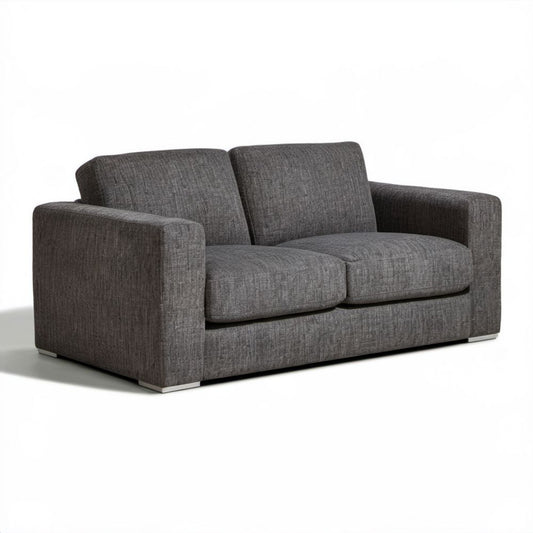 Sofa dwuosobowa z tkaniny ciemnoszara, 160 x 90 x 85 cm