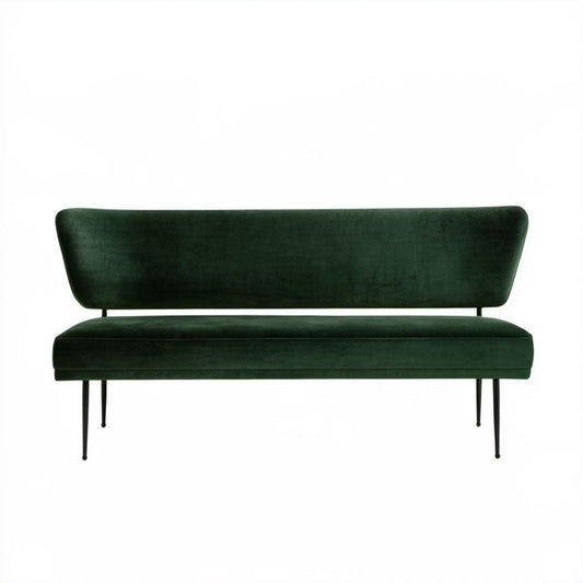 Sofa dwuosobowa zielona z aksamitu poliestrowego 150 x 65 x 82 cm