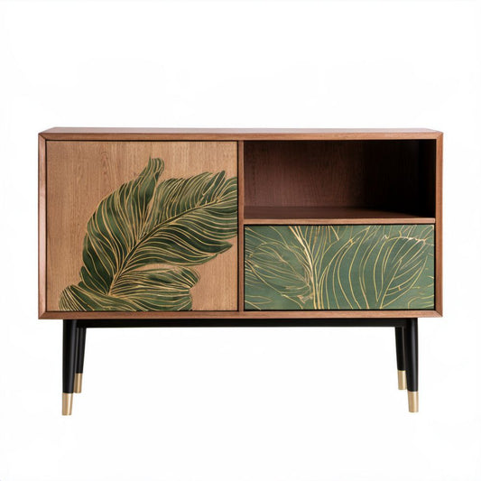 Szafka RTV z płyty MDF brązowo-zielona 120 × 40 × 75 cm