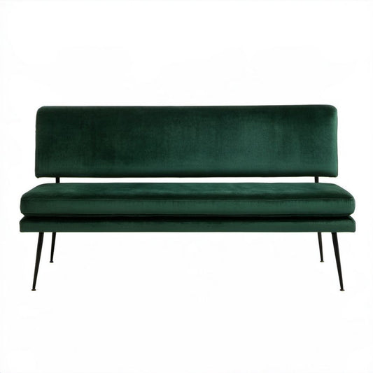 Dwuosobowa sofa aksamitna zielona 150 x 75 x 80 cm