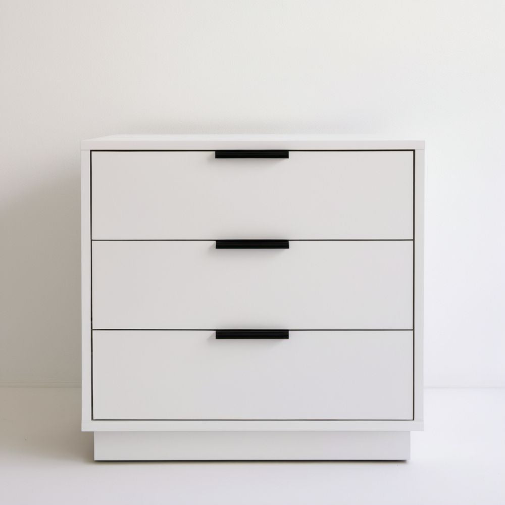 Biała drewniana komoda z 3 szufladami 80 × 40 × 75 cm