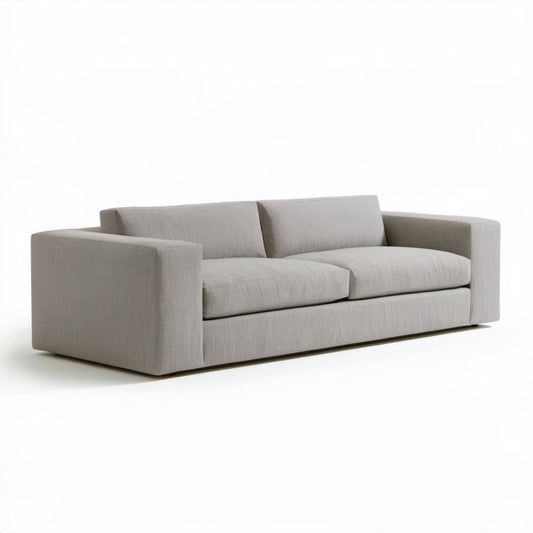 Dwuosobowa sofa tapicerowana jasnoszara 220 x 95 x 78 cm