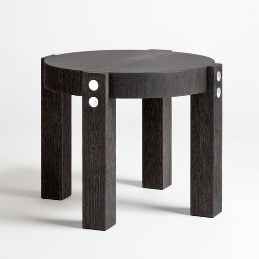 Okrągły stolik kawowy z płyty MDF w kolorze ciemnego dębu, Ø60 cm, wysokość 45 cm
