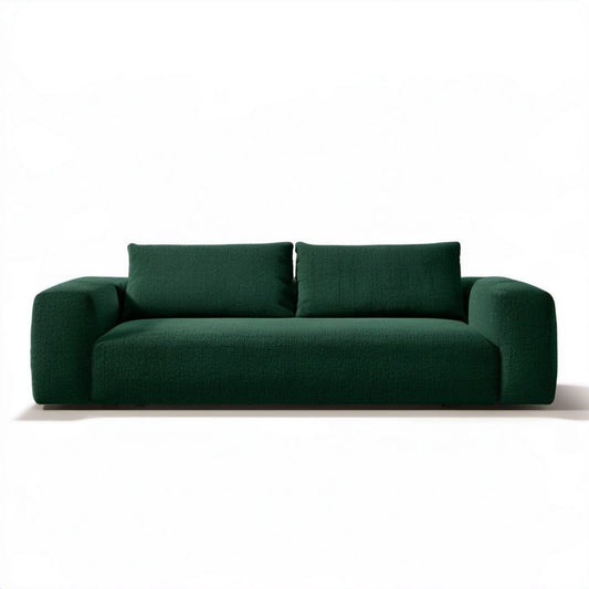 Trzyosobowa sofa z poliestru, ciemnozielona, 220 x 95 x 78 cm